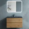 doporro Meuble de Salle de Bain Suspendu Aspect de Chêne Voir les images du produit 1