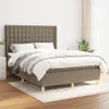 vidaXL Boxspringbett mit Matratze Taupe 140x200 cm Stoff Produktbild-Vorschau 2