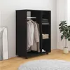 vidaXL Kleiderschrank Schwarz 80x40x110 cm Holzwerkstoff Produktbild-Vorschau 3