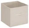 A single beige fabric storage cube with a handle on the front. Podgląd zdjęcia produktu