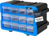 HMF Sortierbox für Kleinteile mit 12 Schubladen, erweiterbarer Sortimentskasten für Schrauben und Werkzeug, 24 Fächer, 29,5 x 19,5 x 16 cm, Blau-Schwarz Produktbild-Vorschau