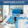 Homestyle4u Hochbett 90x200 Kinder mit Lattenrost Rutsche Produktbild-Vorschau 3