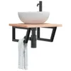 vidaXL Supports de lavabo 2 pcs. noir trapézoïdal acier Voir les images du produit 2