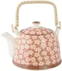 Clayre & Eef Teekanne mit Filter 700 ml Rosa Keramik Blumen Produktbild-Vorschau 1