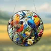 GKA Sonnenfänger Vögel und Blumen 15 cm bunt Buntglas Produktbild-Vorschau 1