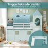 Homestyle4u Kinder Hochbett 90x200 Rutsche Vorhang Tunnel Produktbild-Vorschau 6