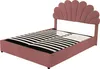 okwish Letto per bambina Boxspring imbottito 140 x 200 cm Anteprima dell’immagine prodotto 13