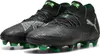 A pair of black Puma Future 8 Ultimate FG football boots with green accents. Produktbild-Vorschau