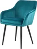 A single teal armchair with black legs against a white background. Produktbild-Vorschau