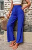 ASKSA Damen Hose Hohe Taille Weitem Bein Einfarbig Produktbild-Vorschau 3