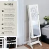 tectake® Schmuckschrank  mit Ganzkörperspiegel abschließbar Produktbild-Vorschau 2