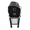 A black charcoal grill with silver accents is shown from a side view against a white background. Podgląd zdjęcia produktu