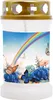 Grabkerze Weiß, Brenndauer: 40 Stunden, Motiv: Regenbogen Produktbild-Vorschau 1
