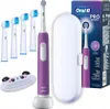 A purple Oral-B Pro Junior electric toothbrush set with multiple brush heads and a travel case, presented on a white background. Produktbild-Vorschau