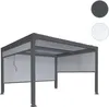 A gray pergola with a slatted roof and side screens, shown against a white background. Podgląd zdjęcia produktu