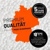 Marketing image with text and graphics highlighting product features and origin. Produktbild-Vorschau