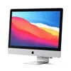 A silver iMac computer with a colorful wallpaper on its screen, shown from a three-quarter angle on a white background. Produktbild-Vorschau