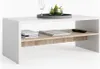 A white and wood-tone coffee table with books, a remote, and a bowl of pears on it. Anteprima dell’immagine prodotto