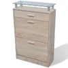 vidaXL Schuhschrank mit Schubfach & oberes Glasregal Holz Produktbild-Vorschau 5