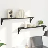 vidaXL Nástěnné police 2 ks černé dubové 80 x 15 x 15,5 cm Náhled obrázku produktu 4