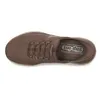 A top-down view of a brown Skechers slip-on shoe. Produktbild-Vorschau