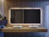 Badspiegel 100x80 cm - Horizontal mit LED Beleuchtung - LED Produktbild-Vorschau 1