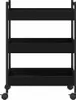 Chariot de cuisine vidaXL noir aspect chêne 50 x 30 x 70 cm Voir les images du produit 7