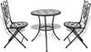 vidaXL 3dílný bistro set keramický černobílý Náhled obrázku produktu 1