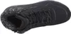 A top-down view of a black Skechers sneaker with a fuzzy gray collar. Voir les images du produit