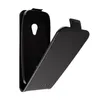 A black flip cover case for a smartphone is shown open against a white background. Anteprima dell’immagine prodotto