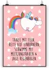 Mr. & Mrs. Panda Bild Einhorn Fliegendes Pferd DIN A4 - Rot Produktbild-Vorschau 1