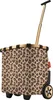 A leopard print shopping trolley with a gold handle. Voir les images du produit