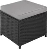 A single ottoman with a grey cushion on top, set against a white background. Produktbild-Vorschau