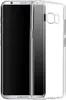 A transparent phone case is shown next to a smartphone. Produktbild-Vorschau