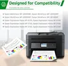 A printer is shown with printed documents displaying charts and graphs. Produktbild-Vorschau