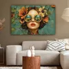 Wanddeko 120x80 cm - Frau - Blumen - Schmetterlinge - Natur Produktbild-Vorschau 5