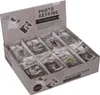 A display box filled with photo keyrings. Produktbild-Vorschau