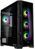 A black computer tower case with RGB lighting on the fans. Podgląd zdjęcia produktu
