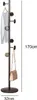A coat rack with a sweater and a handbag on it, with size indicators. Produktbild-Vorschau