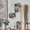 Isorella Wandlampe aus Metall/Glas in Schwarz/Rauch Produktbild-Vorschau 2