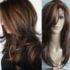 Mode Brown Curly lange Perücke Kunsthaar Frauen Cosplay Produktbild-Vorschau 3