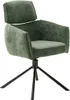 A single green armchair with a black metal base against a white background. Produktbild-Vorschau