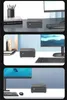 Three lifestyle shots of a mini PC on a desk with a monitor and keyboard. Produktbild-Vorschau