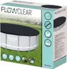 A product box for a Bestway Flowclear pool cover, shown on a grassy surface. Produktbild-Vorschau