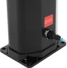 Close-up of the base of a black solardusche with a hose connection and a red label. Náhled obrázku produktu