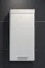 A white wall-mounted storage cabinet is shown against a dark gray tiled wall. Produktbild-Vorschau