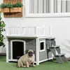 PawHut psí bouda s balkonem – vyvýšená bouda pro malá Náhled obrázku produktu 2