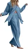 ASKSA Damen Hosenanzug Musselin Bluse Zweiteiler Sommer Produktbild-Vorschau 2