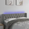vidaXL LED Kopfteil Hellgrau 163x16x78/88 cm Samt Produktbild-Vorschau 2
