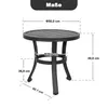 Outdoor-Beistelltisch aus Metall, 51 cm, rund, Schwarz Produktbild-Vorschau 7